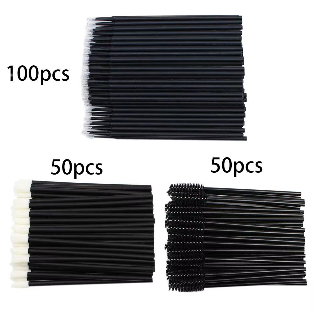 200Pcs Disposable Brushes Set Mascara Wands Lip Brushes Microbrush Applicator Swab for Eyelash Extension Eyebrow Makeup Tools