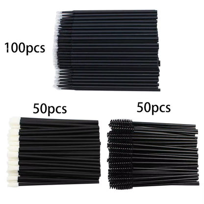 200Pcs Disposable Brushes Set Mascara Wands Lip Brushes Microbrush Applicator Swab for Eyelash Extension Eyebrow Makeup Tools