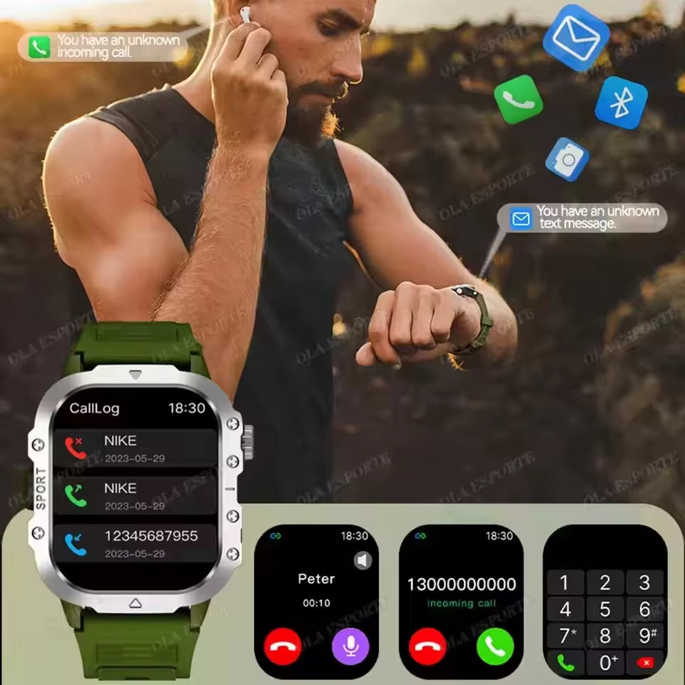 2025 New Smartwatch Men for Women Militray Outdoor GPS Track Sport Watches Heart Rate Sleep Waterproof Smart Watch IOS Android