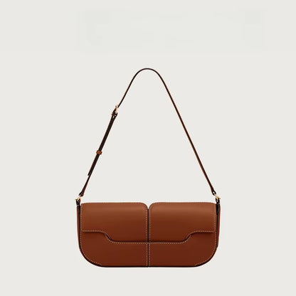 2025 French Luxury and Fashionable One Shoulder Underarm Handbag, Cowhide Commuting Handbag, Casual and Simple French Stick Bag