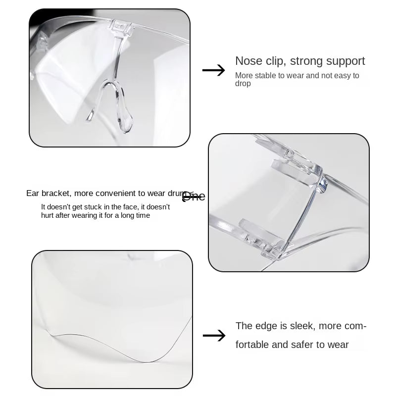 1 Pcs Full Face High-Definition Transparent anti Fog anti Splash Protective Mask High Transparency Goggles Nail Art Tool