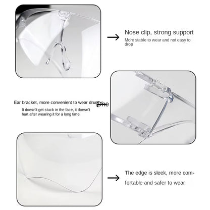 1 Pcs Full Face High-Definition Transparent anti Fog anti Splash Protective Mask High Transparency Goggles Nail Art Tool