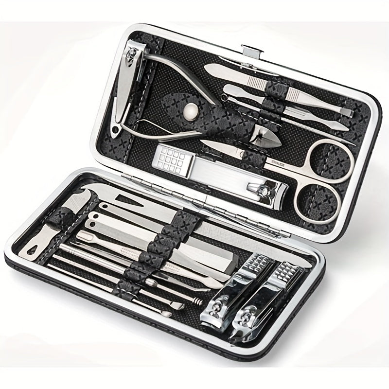 Professional Manicure And Pedicure Set, Nail Clipper Nail Cutter Nail Files Ear Spoon, Beauty Tools Grooming Set with Portable Case, for Nail Care, for Household And Travel Beauty Fashion