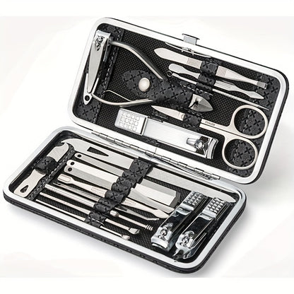 Professional Manicure And Pedicure Set, Nail Clipper Nail Cutter Nail Files Ear Spoon, Beauty Tools Grooming Set with Portable Case, for Nail Care, for Household And Travel Beauty Fashion
