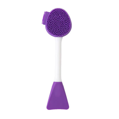 Facial Cleaning Silicone Brush Facial Mask Applicator Skincare Accessories Silicone Body Scrubbers 2In1 Spa Facial Wash Brushes