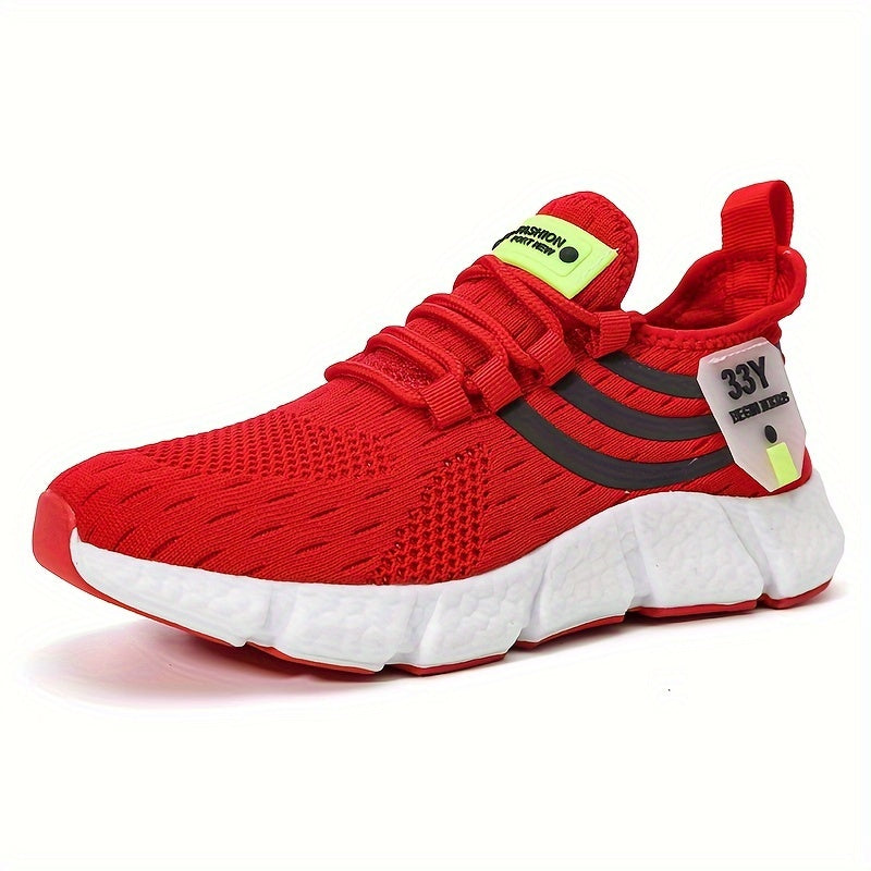 Women's Breathable Knit Platform Sneakers, Casual Lace Up Outdoor Shoes, Comfortable Low Top Sport Shoes Plus Size Beauty World Shop