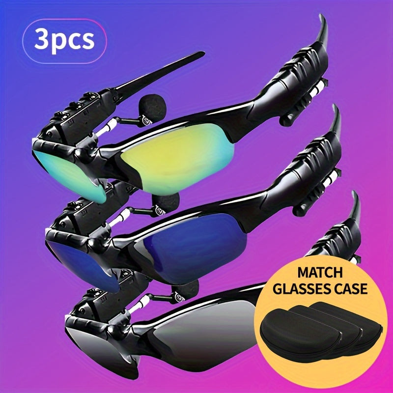 2pcs/3pcs Resistant Sport Glasses With Wireless Headset - Perfect For Cycling, Driving, Fishing, Travel And Outdoor Activities Beauty World Shop