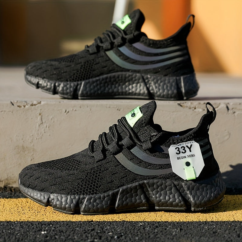 Women's Breathable Knit Platform Sneakers, Casual Lace Up Outdoor Shoes, Comfortable Low Top Sport Shoes Plus Size Beauty World Shop