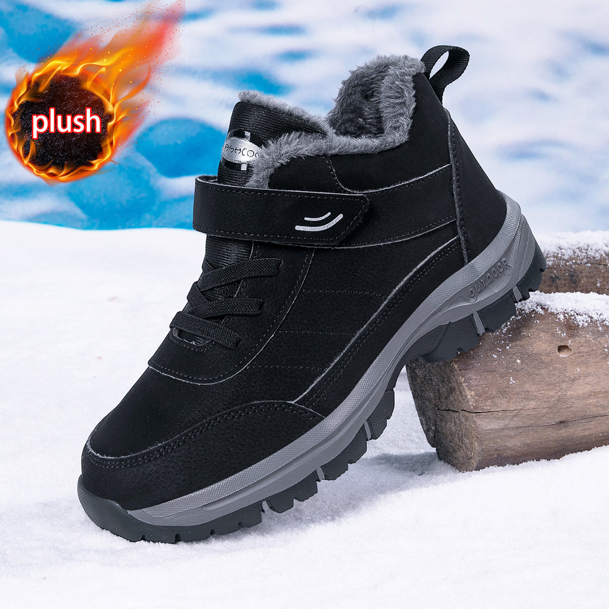 Extreme Cold Weather Snow Boots - Heavy-Duty Thermal Insulated Winter Shoes with Slip-Resistant MD Soles, Lace-Up Mountaineering Boots for Men & Women - Available in Multiple Sizes (Black/Gray Accent) - Ideal for Ice Climbing