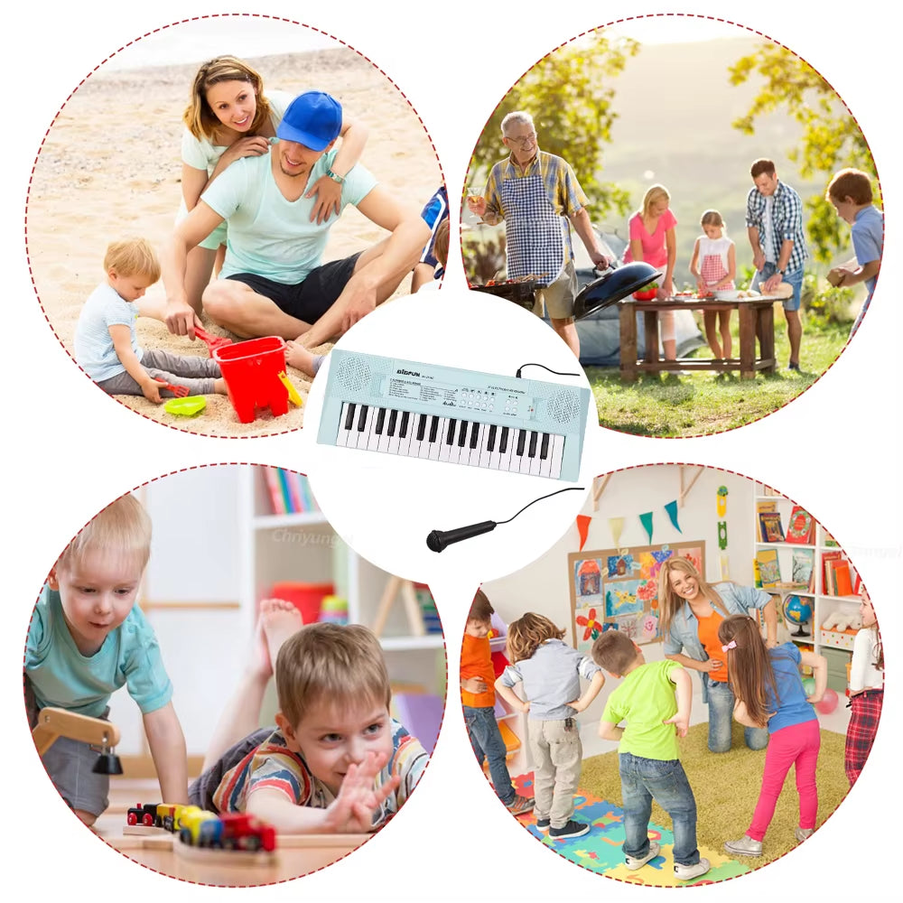 37 Keys Kids Electronic Piano Organ Keyboard with Microphone Education Toys Musical Instrument Children Boy Girl Gifts