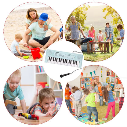 37 Keys Kids Electronic Piano Organ Keyboard with Microphone Education Toys Musical Instrument Children Boy Girl Gifts