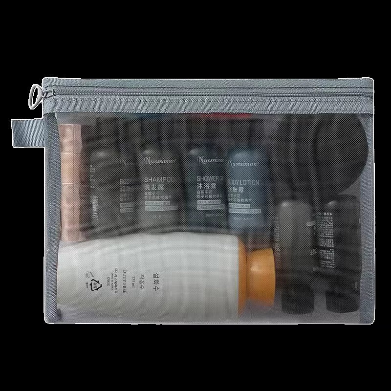 Fashion Small Large Black Organizer Toiletry and Makeup Pouch Transparent Mesh Zipper Cosmetic Bag Women Necessary Organizer