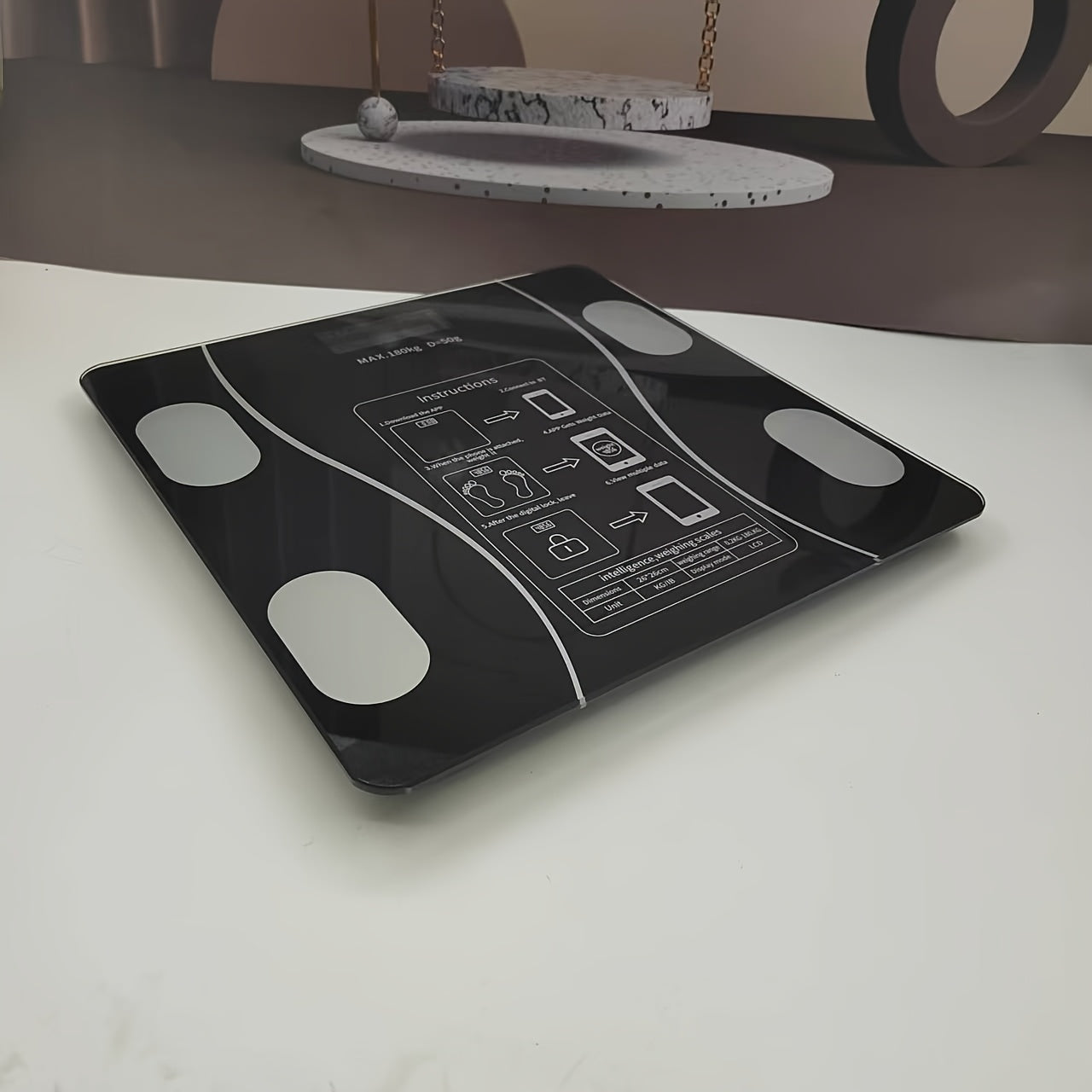 UAEIUI Smart Digital Bathroom Scale, Battery-Powered, Wireless, Non-Rechargeable, with Body Fat Monitoring for Home Use, for Women, Men Beauty Fashion