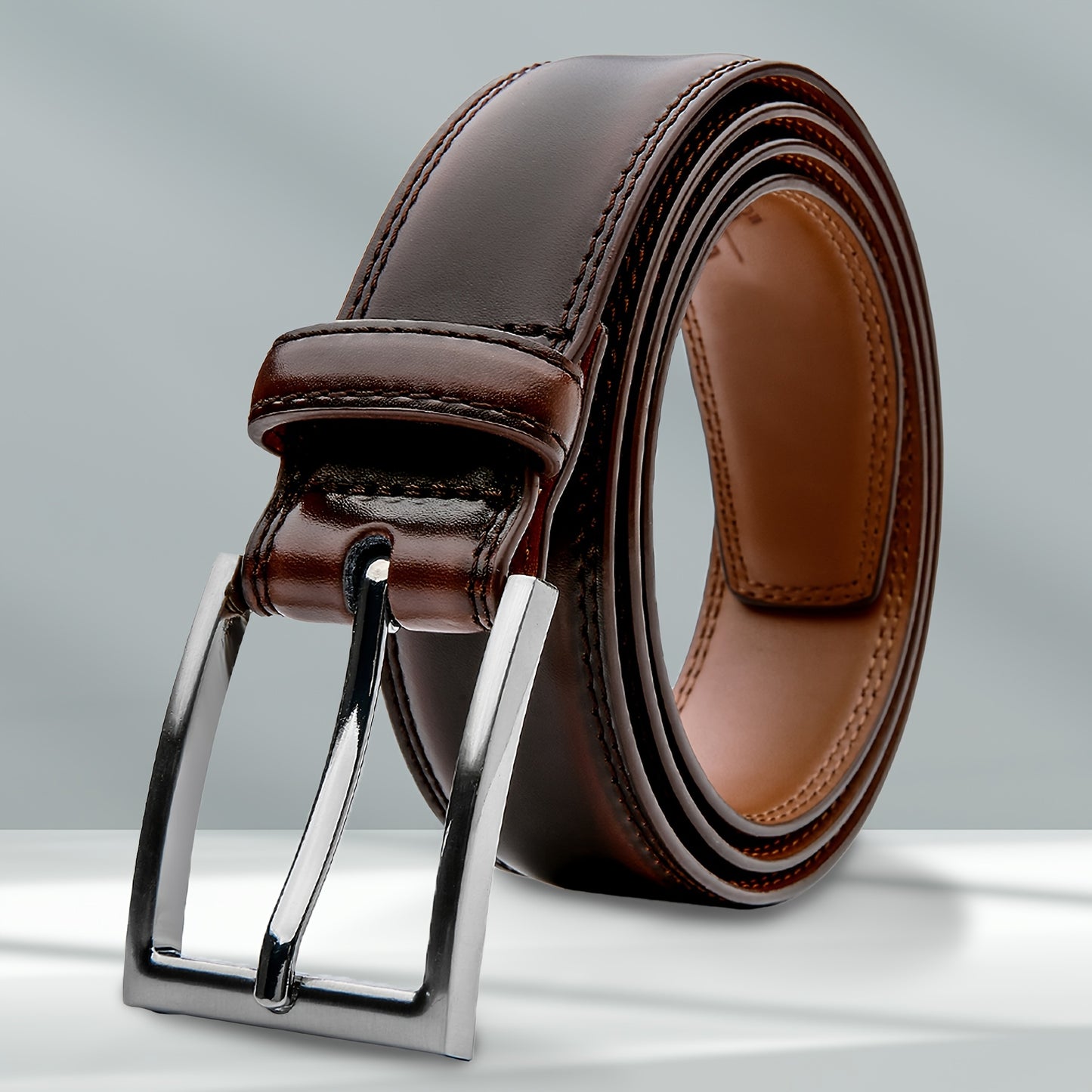 [Classic Men's Leather Belt] Classic & Fashion Men's Leather Belt | Single Prong Buckle for Jeans, Pants, Work & Business - Gift for Dad & Husband Beauty Fashion
