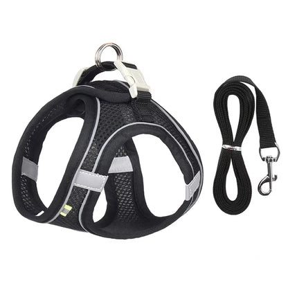 Puppy Harness Set Dog Accessories Adjustable Puppy and Cat Harness Vest French Bulldog Chihuahua Small Dog Collar Pet Leash Dogs
