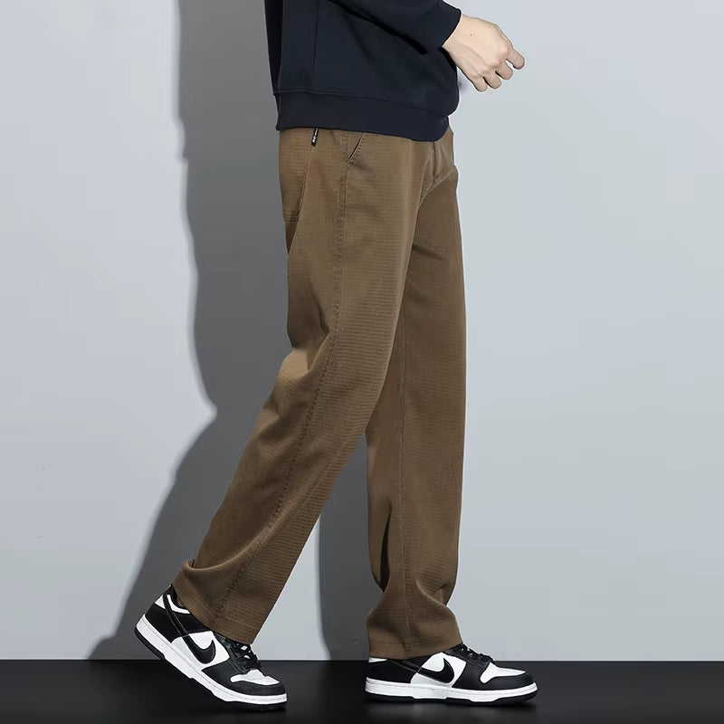 Mens Lyocell Straight Loose Elastic Waist Jeans 2025 Autumn Winter Fashion Brand Comfortable Versatile Pants plus Size 5XL