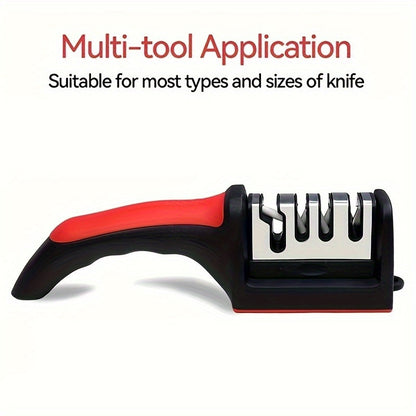 4-Stage Professional Knife Sharpener with Tungsten Diamond & Ceramic Sharpening Stones - Heavy-Duty Non-Slip Grip, Fast & Long-Lasting Performance Beauty Fashion