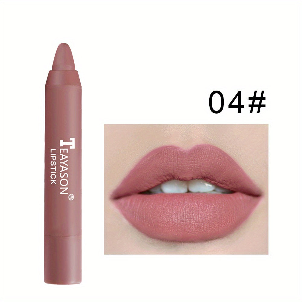 12 Colors Matte Moisturizing Lipstick Crayons - Long Lasting, Waterproof, Smooth, Fuller Lip Makeup Finish Valentine's Day Gifts Beauty Fashion