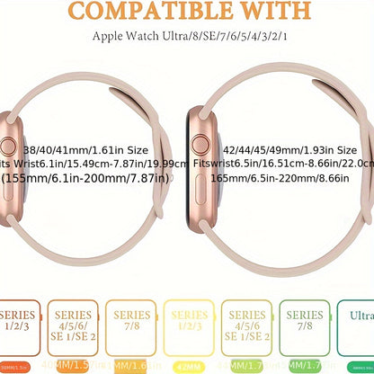 1 Pack Soft Touch Silicone Sport Band - Compatible with Apple Watch 38mm 40mm 41mm 42mm 44mm 45mm 49mm, Stylish Butterfly Clasp Design, Sweat-Resistant, Comfortable Wear for Women and Men, Fits Apple Watch Series 9 Ultra 8 7