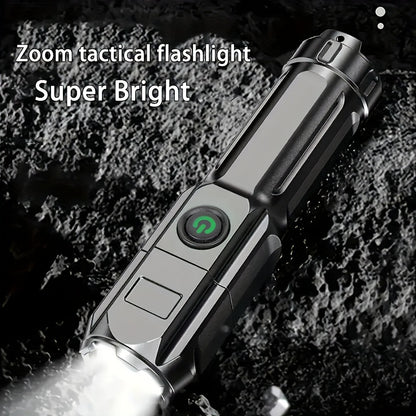 Baihuibri 1pc powerful variable focus flashlight, multifunctional portable household small flashlight, telescopic zoom light, rechargeable, suitable for outdoor lighting, work, exploration hiking Beauty Fashion