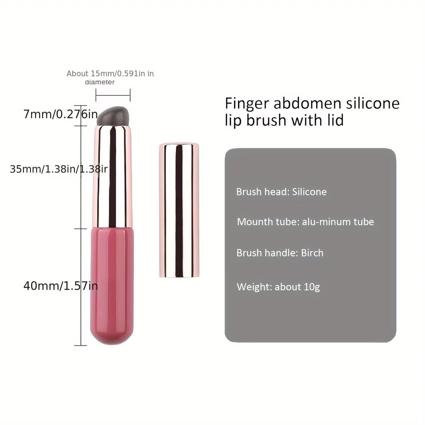 Portable Silicone Lip Brush with Cover - Mini Makeup Applicator, Easy to Apply, Suitable for Lip Balm, Lipstick Auxiliary Tool