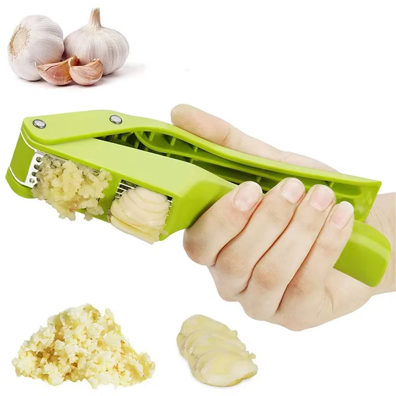 2-In-1 Multifunctional Garlic Press for Pressing Mash Garlic and Sliced Garlic Vegetable Squeezer for Home Cooking Masher Tool