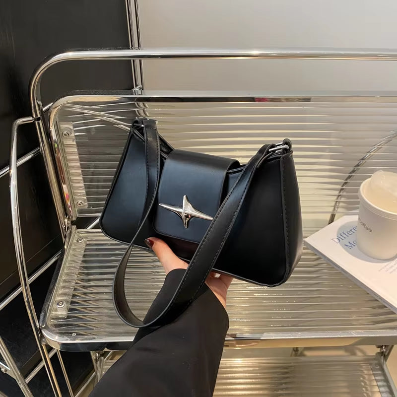 Vintage Shoulder Bags Small Purse for Women Classic PU Leather Shoulder Bag Ladies Underarm Handbag Fashionable Crossbody Bag
