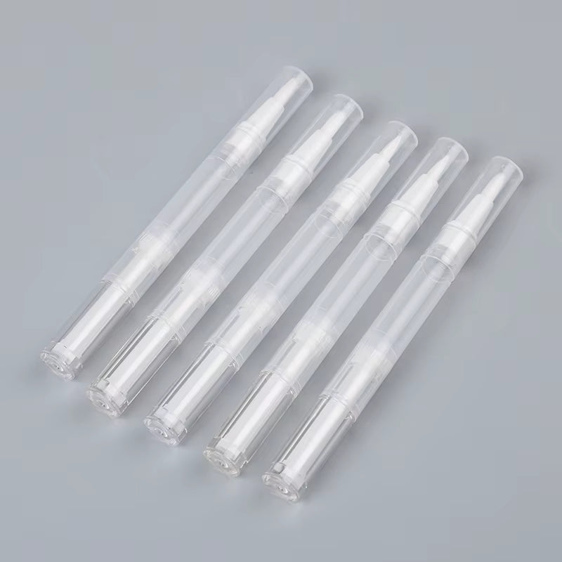 5Pcs 3Ml Transparent Twist Nail Twist Pens Empty Transparent Nail Oil Pen with Brush Cosmetic Container Pen Lip Gloss Tubes