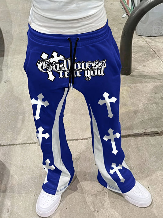 Men's casual solid color jogging pants, Men's drawstring pants with sport and casual pockets