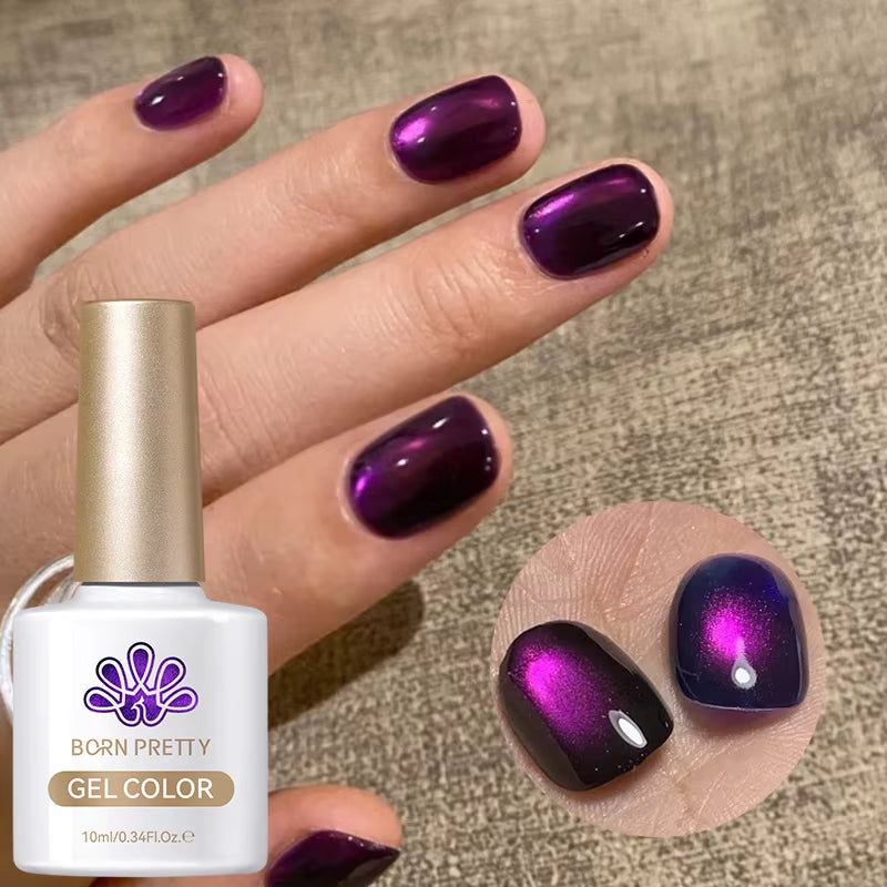 10Ml Nude Gold Glitter Cat Magnetic Gel Nail Polish Gold Blue Ultra Shine Soak off UV LED Varnish Nail Supplies