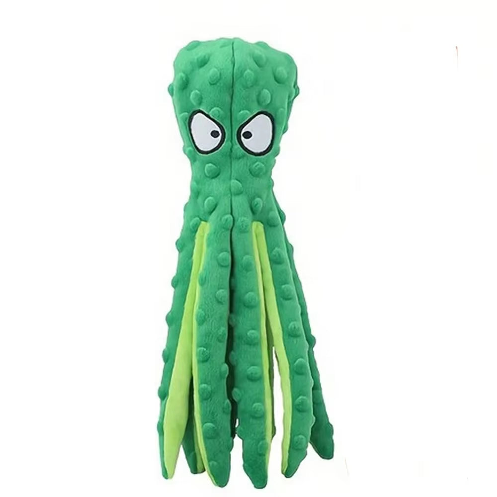 Dog Vocal Toys Octopus Non-Stuffed Soft Plush Toy Puppy Educational Teething Chew Toys Pet Supplies for Small Medium Dogs