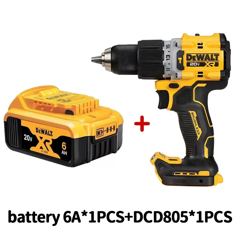 Lithium Battery 20V Rechargeable Brushless Compact Electric Screwdriver Hand Drill Impact Drill DCD805