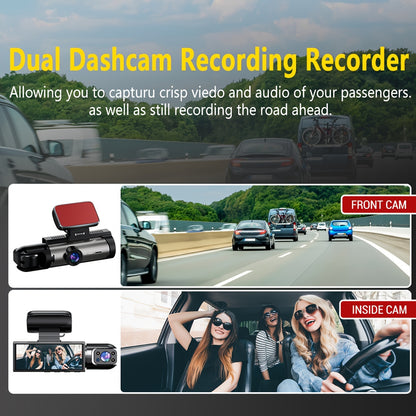 NTTAMHM Dual Camera Dash Cam with 3.16" IPS Screen, IR Night Vision, Loop Recording, Wide Angle Lens, Motion Detection, View Angle, Dual Cameras, Car Dash Cam, Modern Car Accessory, Driving Enthusiasts Beauty Fashion