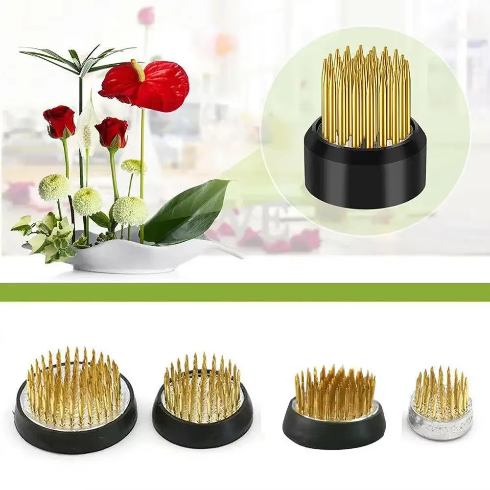 1Pcs round Flower Frog Holder Ikebana Kenzan Flower Art Fixed Arranging Tool Home Decor Living Room Floral Insert Arrangement