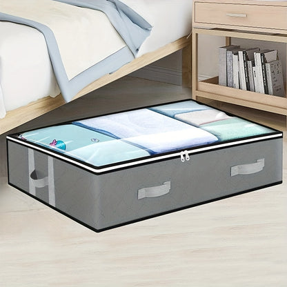Under-Bed Storage Box with Flip-Top Lid - Durable Non-Woven Fabric Organizer for Blankets, Clothes & Bedding | Multi-Purpose Space-Saving Design, Dust-Resistant Contemporary Bedside Storage Solution, Bedroom Organizers And St Beauty Fashion