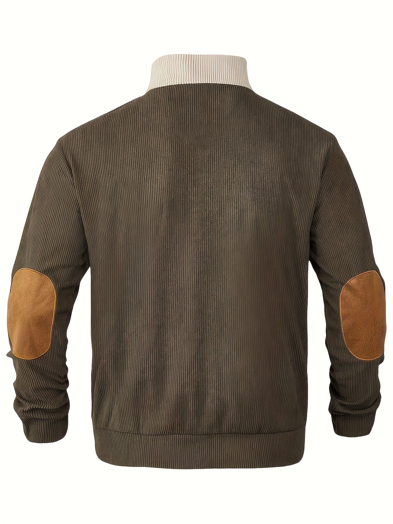 [1pc Casual Sport Shirt Embroidery] 1pc Men'S Casual Sport Shirt, Long Sleeve Crew Neck Knitwear with Embroidery Detail, Solid Color, Polyester Blend, Regular Fit - Fashion Colorblock Pullover Sweatshirt Beauty World Shop