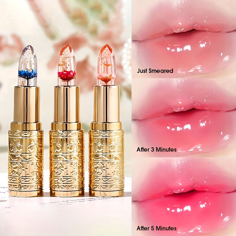 6 Pack Color-Changing Lipstick & Gloss Set - Flower Jelly Lip Balm with Magic Temperature Effect | Long-Lasting Hydrating & Nourishing Combo (Pink) Beauty World Shop