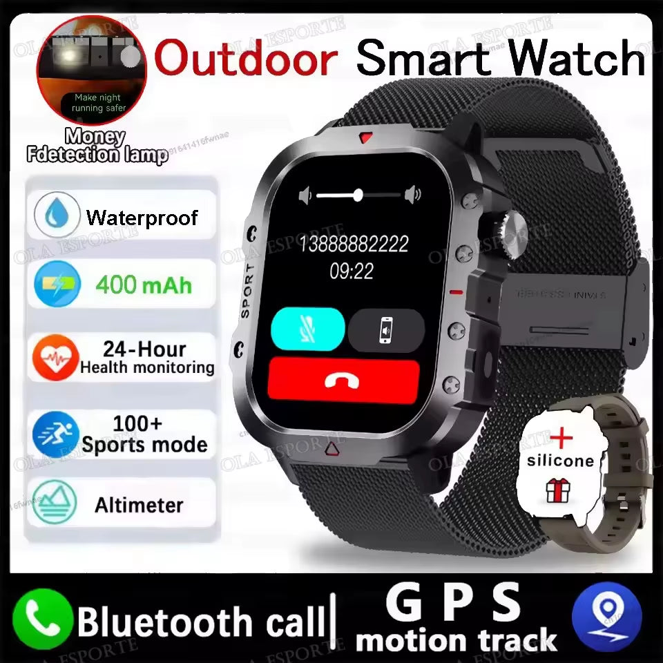2025 New Smartwatch Men for Women Militray Outdoor GPS Track Sport Watches Heart Rate Sleep Waterproof Smart Watch IOS Android