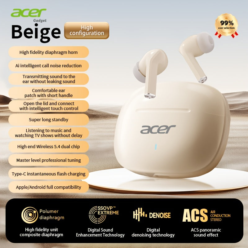 Acer OHR504 Mini Sport Wireless Earbuds - Wireless Stereo, In-Ear Noise-Canceling Headphones, Extended Battery Life, Universal Fit for Both Genders, Newest Version