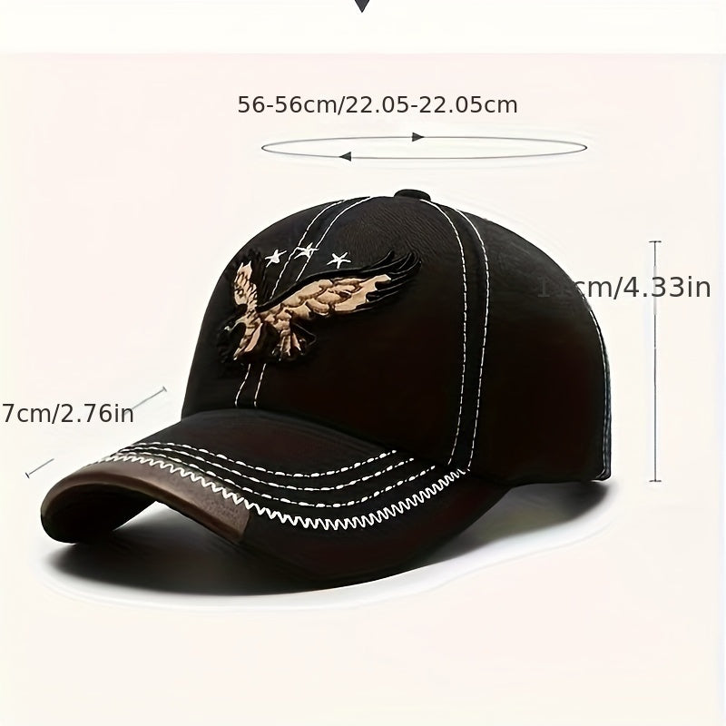 1pc Adjustable Unisex Baseball Cap with Eagle Embroidery for Outdoor Sport Sunshade Beauty World Shop