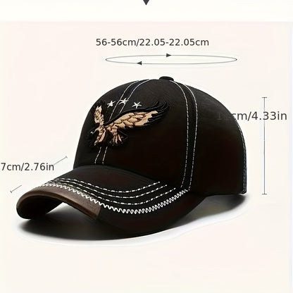 1pc Adjustable Unisex Baseball Cap with Eagle Embroidery for Outdoor Sport Sunshade Beauty World Shop