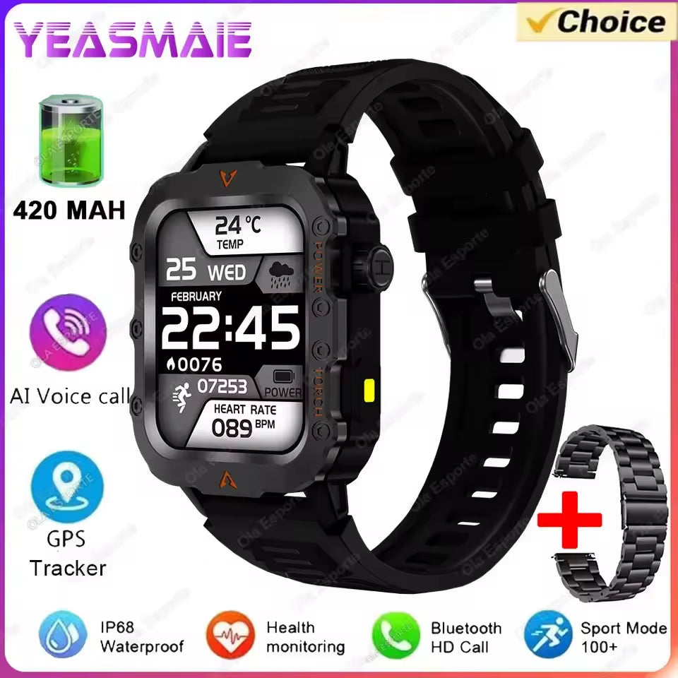 Smartwatch Men Militray Outdoor Sport GPS Fitness Tracker Heart Rate Smart Watch Waterproof New
