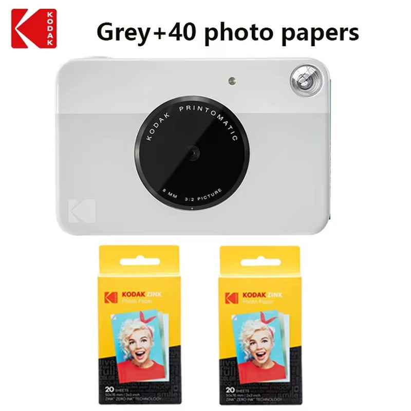 Genuine  PRINTOMATIC Instant Camera Digital Instant Printing Camera ZINK Inkless Printing Color Photo Paper +40 Films Set