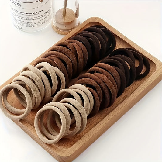 50pcs/100pcs Bulk Pack French-Style Thick Hair Ties for Women - High Elasticity Hair Loops, Thick Hair Friendly Hair Bands for Ponytails, Buns, Braids - Bulk Pack for Salon, Use, Parties (French Style Hair Bands) Beauty Fashion