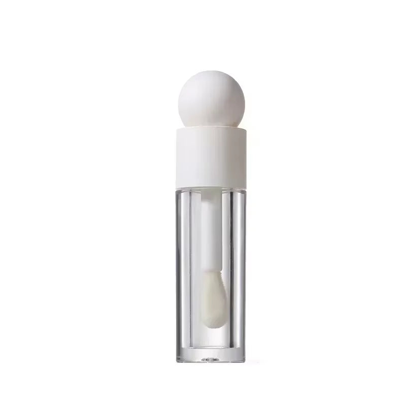 5Ml Lip Gloss Tube Matte Transparent Pink Thick Rod Large Brush Head Empty Bottle Lips Glaze Container Makeup Packaging Material