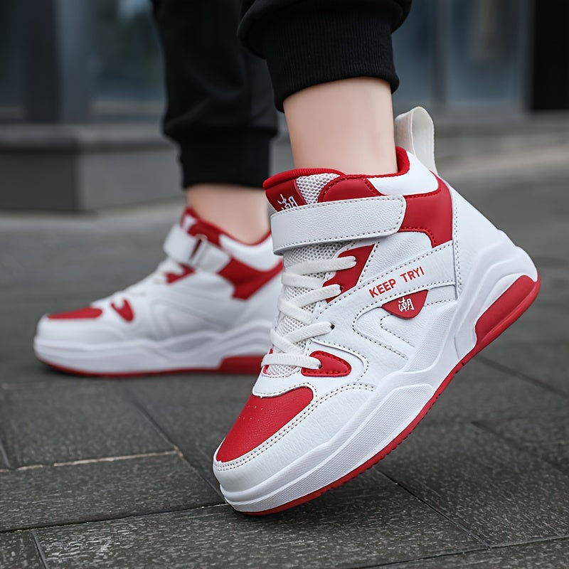 Boys High Top Sneakers - Ultra-Lightweight, Anti-Slip Sport Shoes - Ideal for Running, Basketball & All Seasons Style Beauty World Shop
