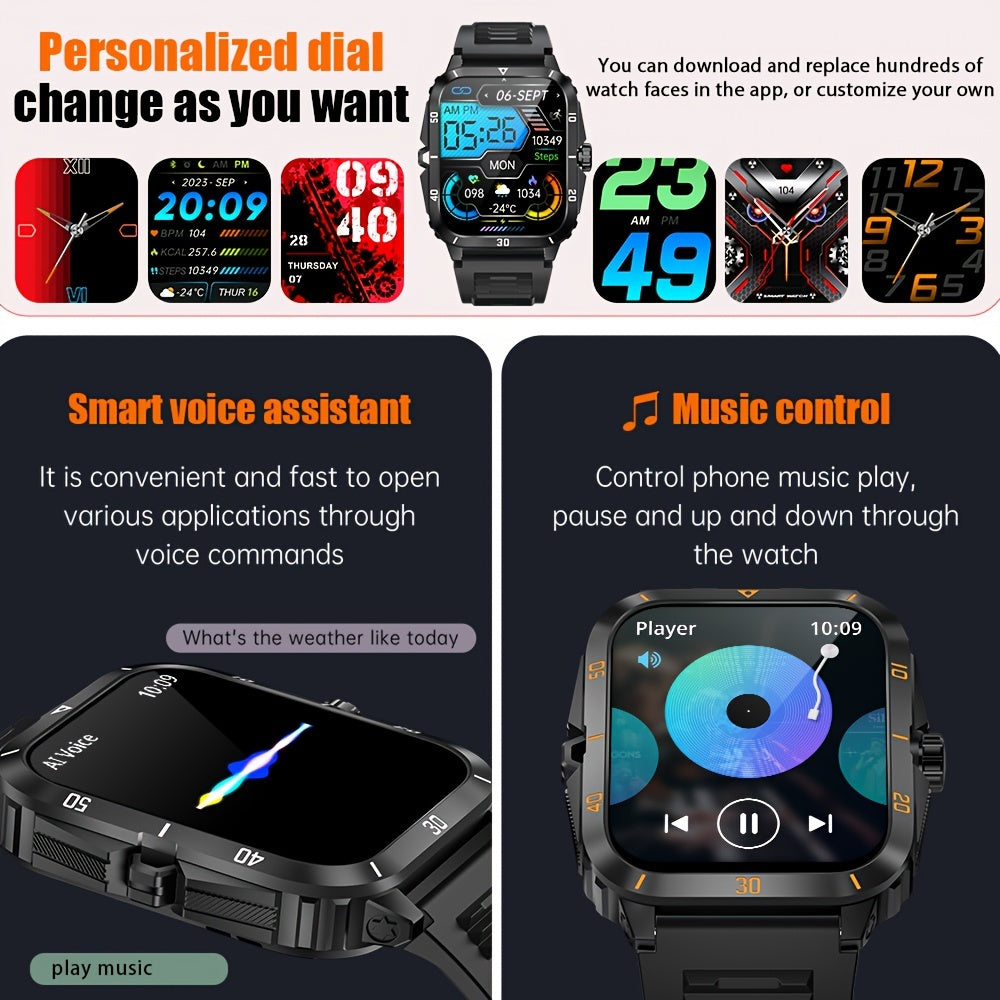 1pc Smart Watch, 1.96" HD Screen Voice Calling 430mHA Large Battery Watch, 100+Sport Mode Smart Bracelet, 3ATM Swimming Waterproof Smart Watch For Android And IPhone, Best Gifts Beauty World Shop