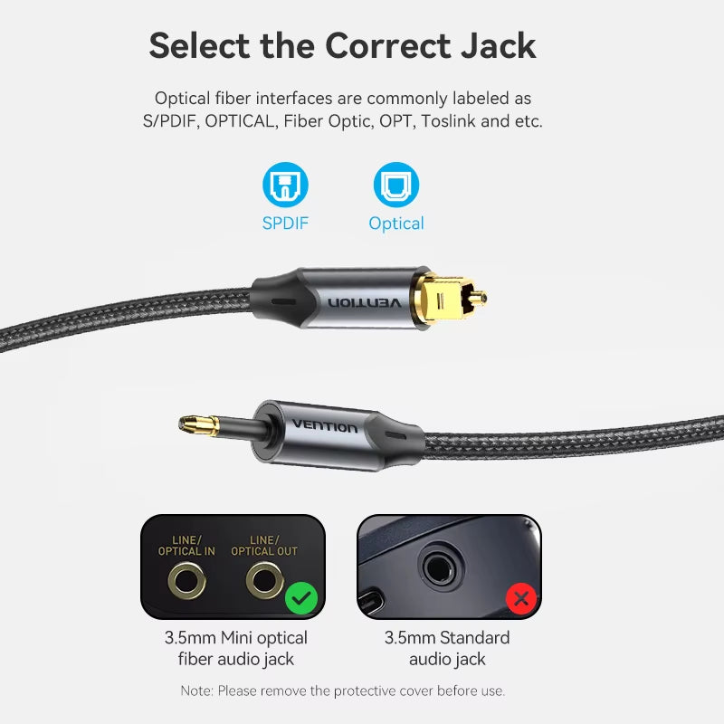Toslink SPDIF Coaxial Cable 3.5Mm Digital Optical Audio Cable for Amplifiers Blu-Ray Xbox 360 PS4 Soundbar Fiber Cable
