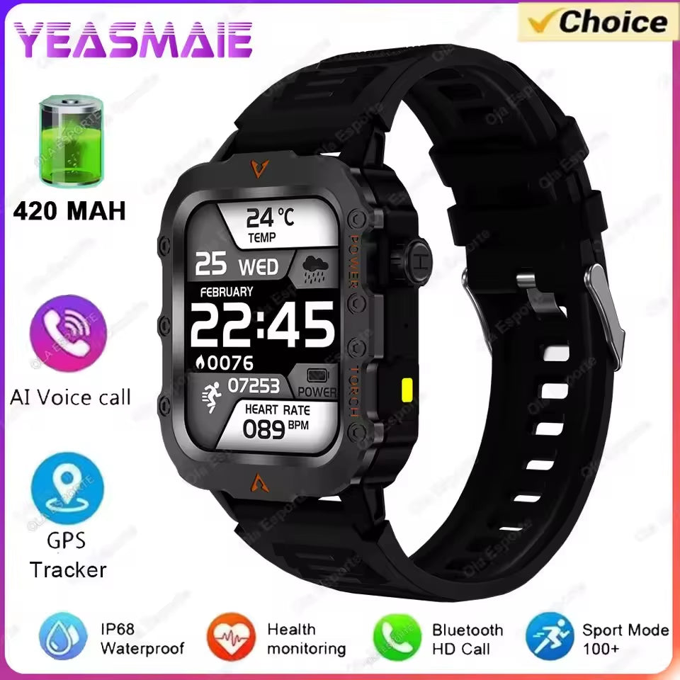 Smartwatch Men Militray Outdoor Sport GPS Fitness Tracker Heart Rate Smart Watch Waterproof New