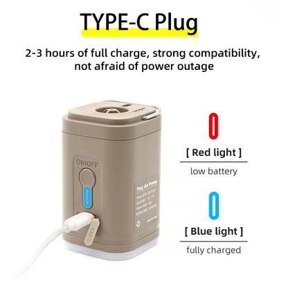 Camping Electric Air Pump Wireless Air Compressor Inflator Deflator Pumps Air Cushions Beds Boat Swimming Ring for Hiking